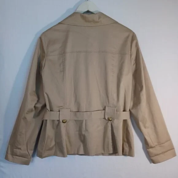 Sandro Sportswear Trench Coat Jacket Length Classic Tan Womens Medium - Picture 7 of 12
